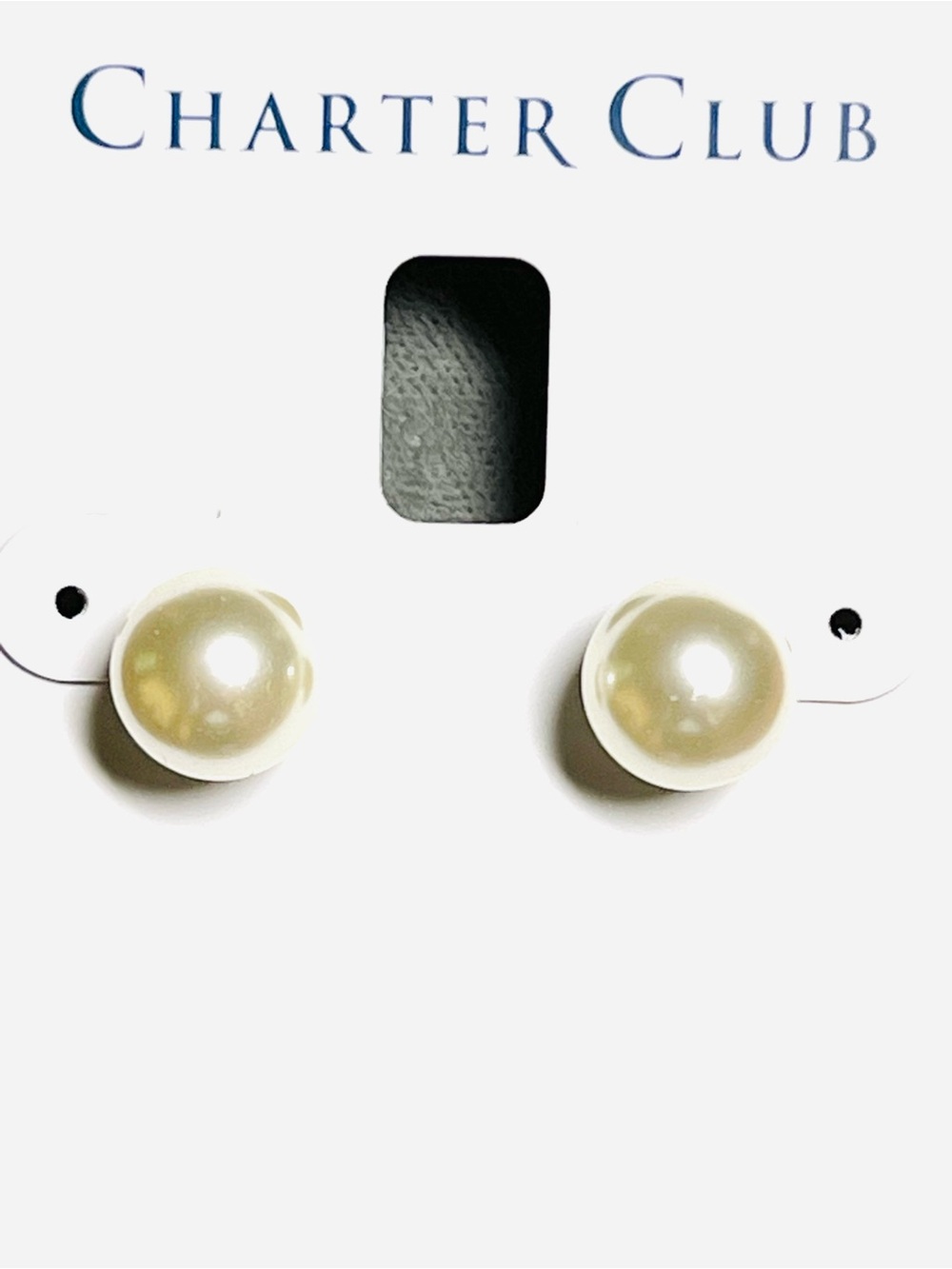 NEW Charter Club Ivory Pearl Tower 10mm Stud Earrings. NWT. Store price $19.50.
